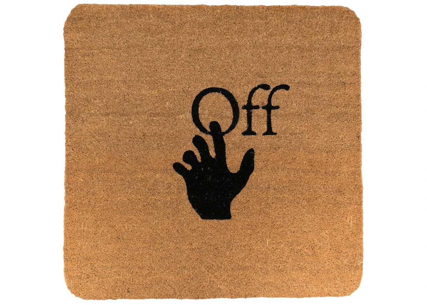 OFF-WHITE Hand Logo Doormat Beige Black