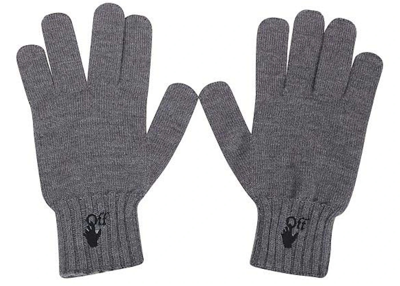 OFF-WHITE Hand Off Wool Gloves Grey