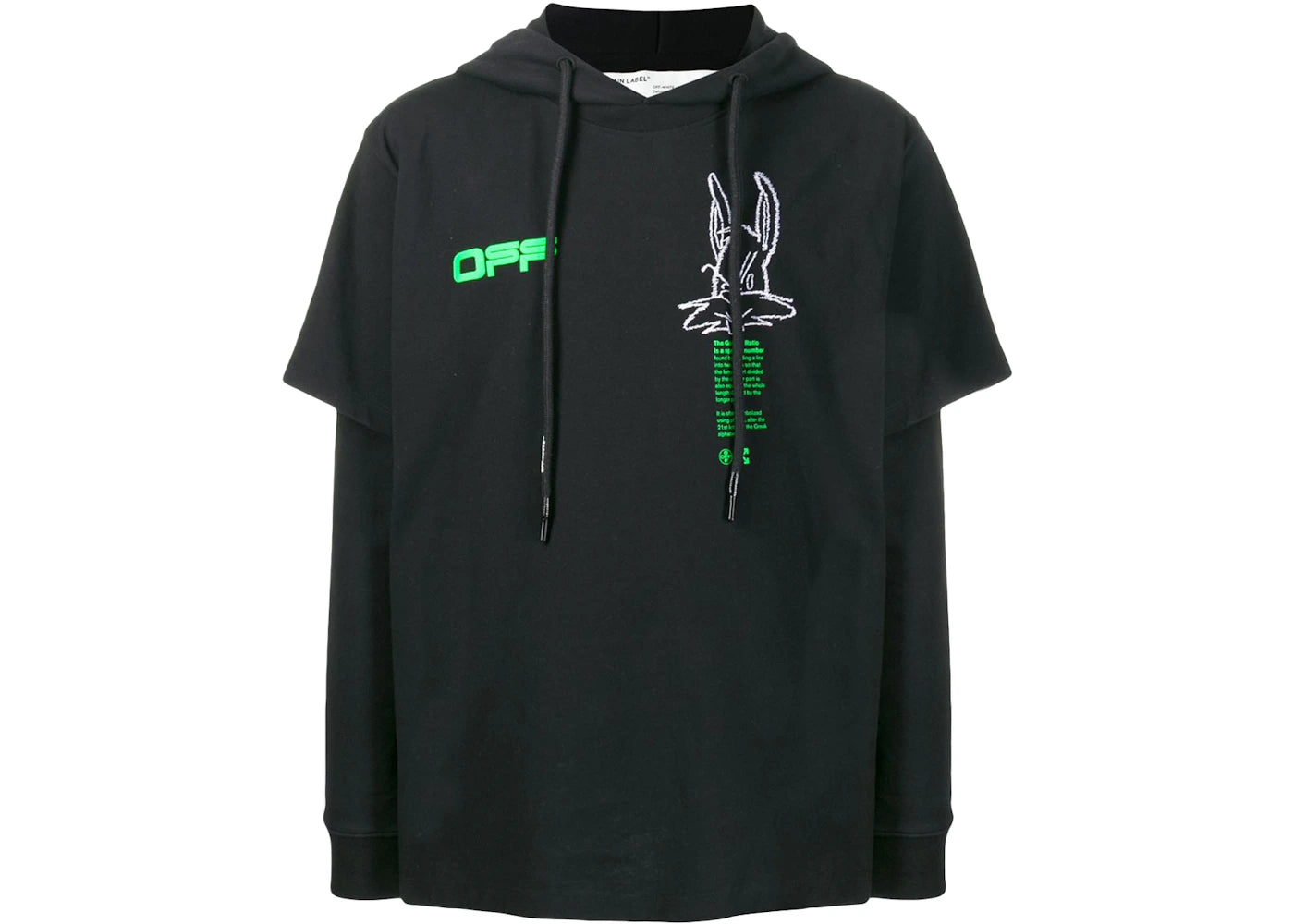 OFF-WHITE Harry The Bunny Double Sleeved Hoodie Black/Brilliant Green