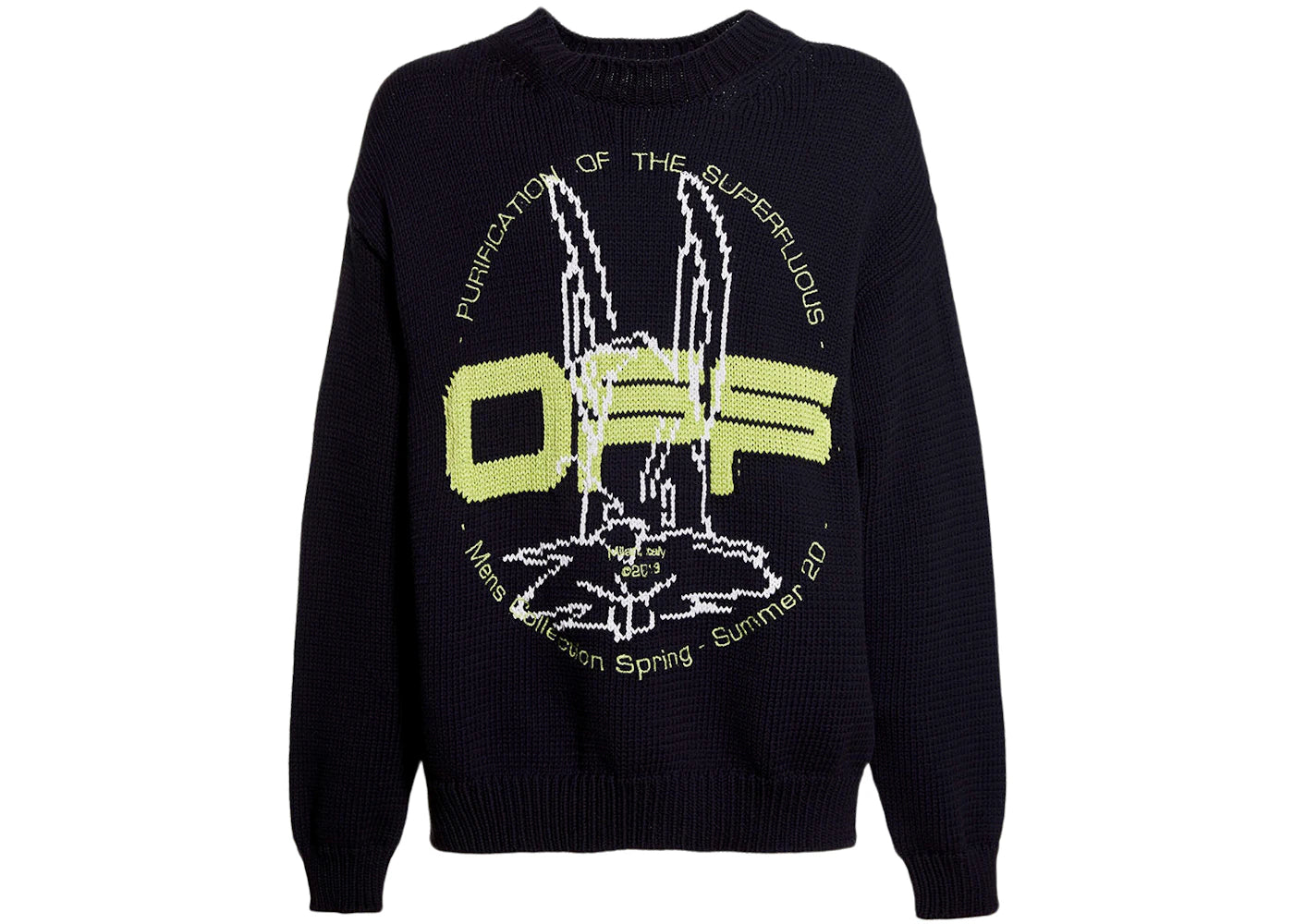 OFF-WHITE Harry The Bunny Knit Sweater Black/Brilliant Green