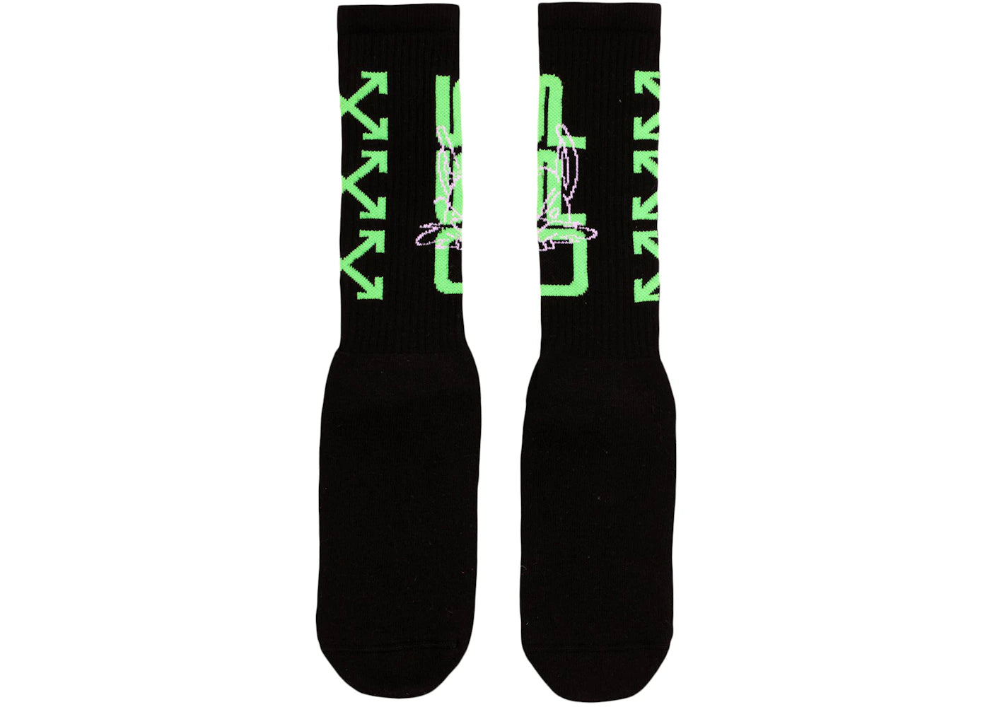 OFF-WHITE Harry The Bunny Socks Black/Green/White