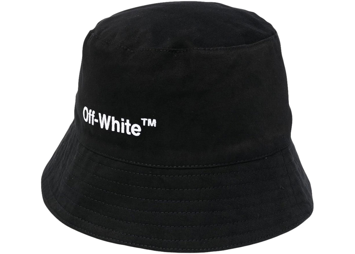 OFF-WHITE Helvetica Cotton Bucket Hat Black/White