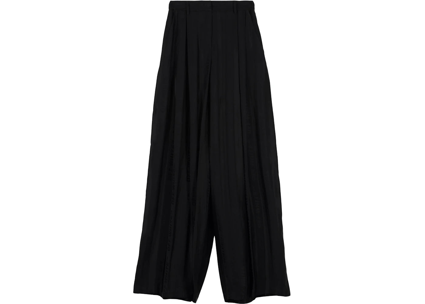 OFF-WHITE High Waisted Wide Leg Trouser Pants Black