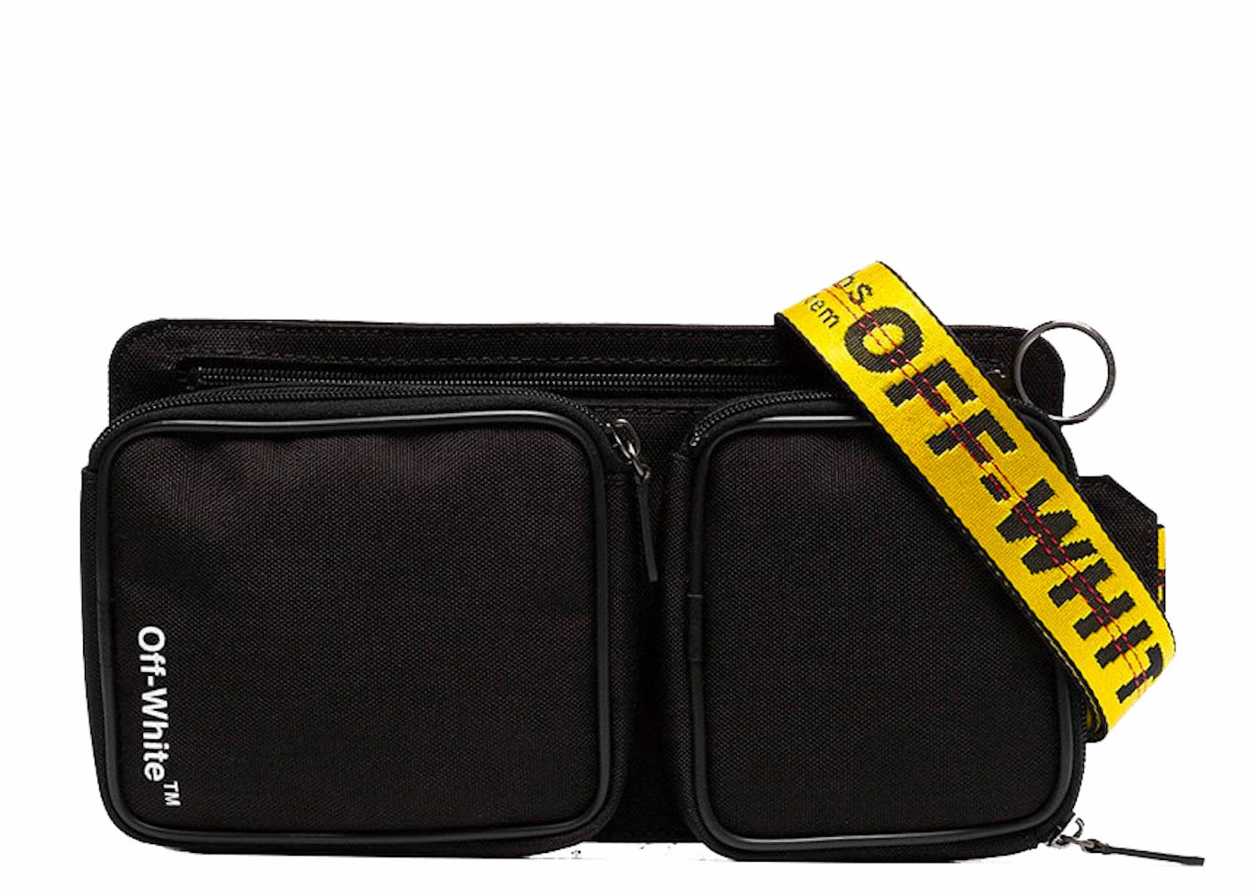 OFF-WHITE Hip Bag Cordura Logo Print Black Yellow