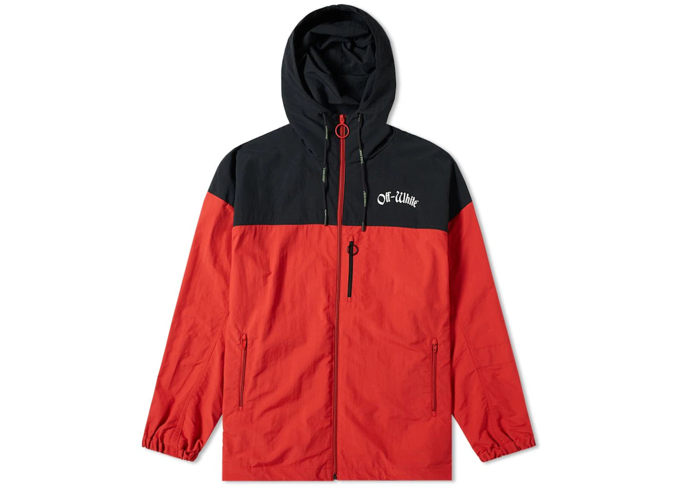 OFF-WHITE Hooded Windbreaker Red/Black