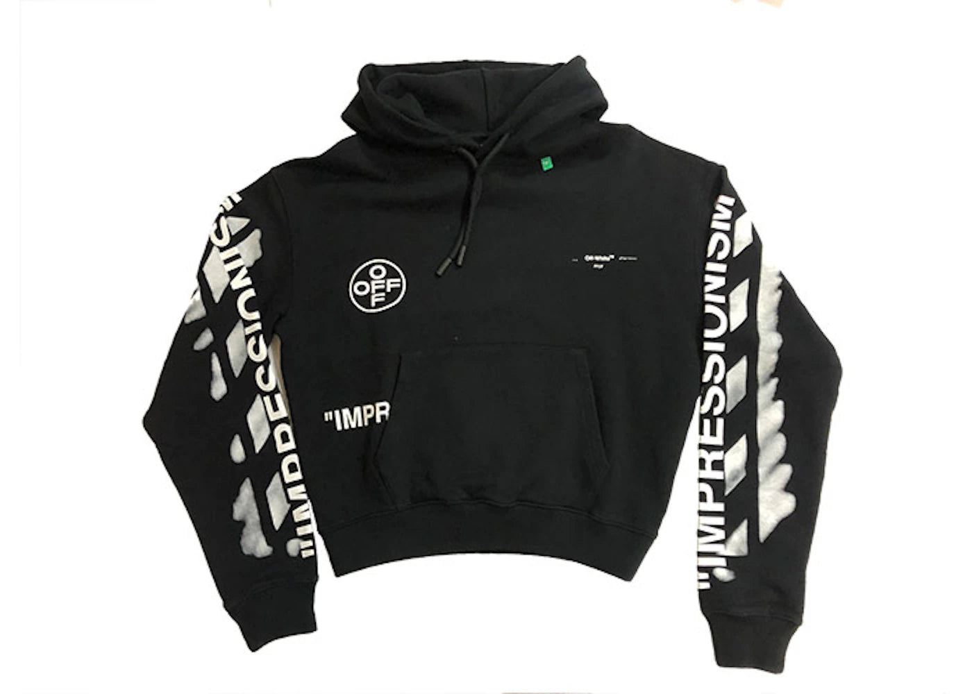 OFF-WHITE Impressionism Diag Stencil Hoodie Black/White