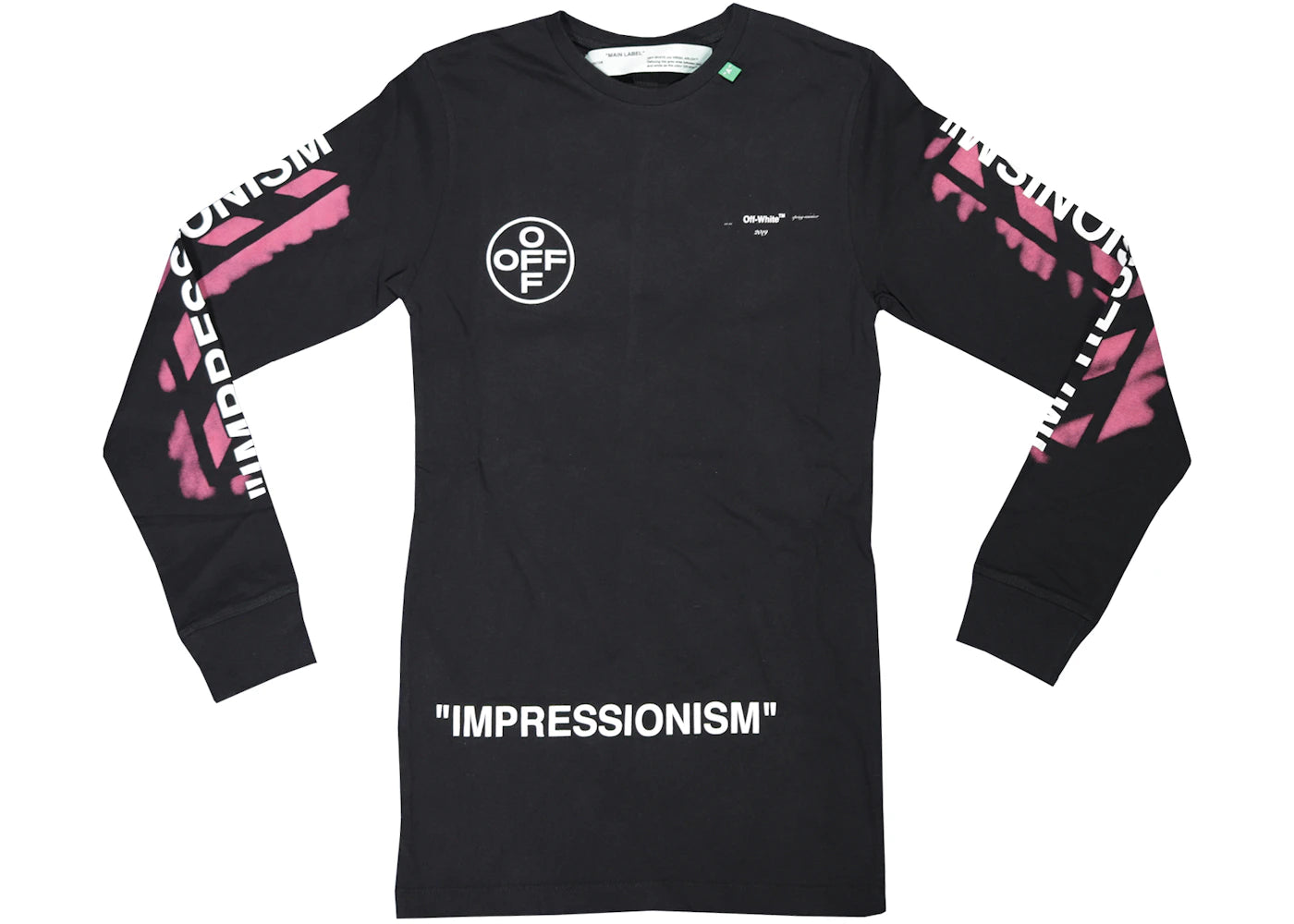 OFF-WHITE 'Impressionism' Diag Stencil Long Sleeve T-shirt Black