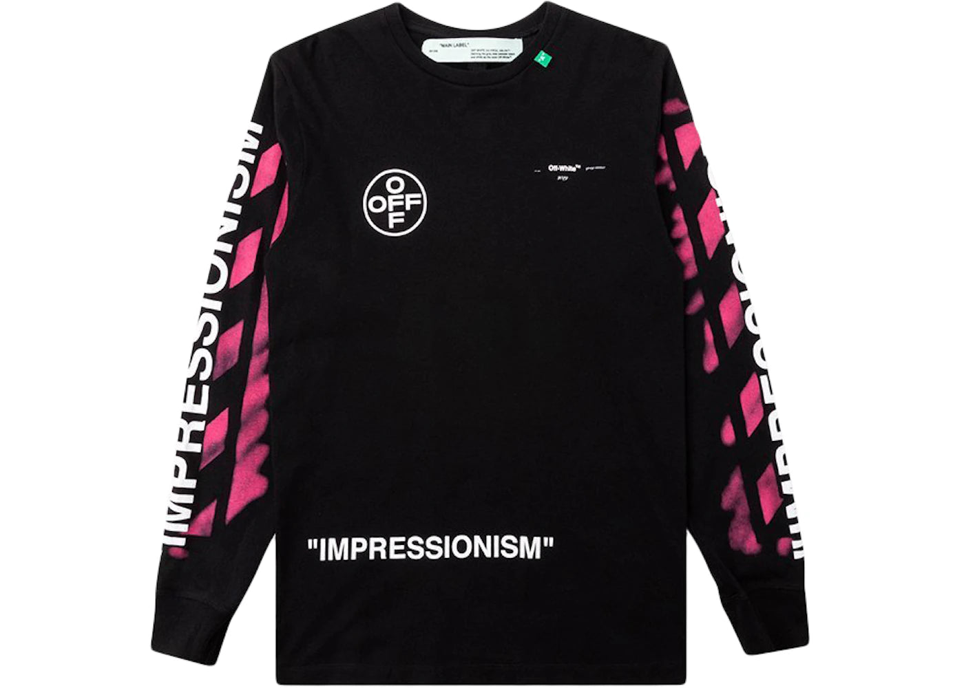 OFF-WHITE Impressionism' Diag Stencil Sweatshirt Black/Pink/White