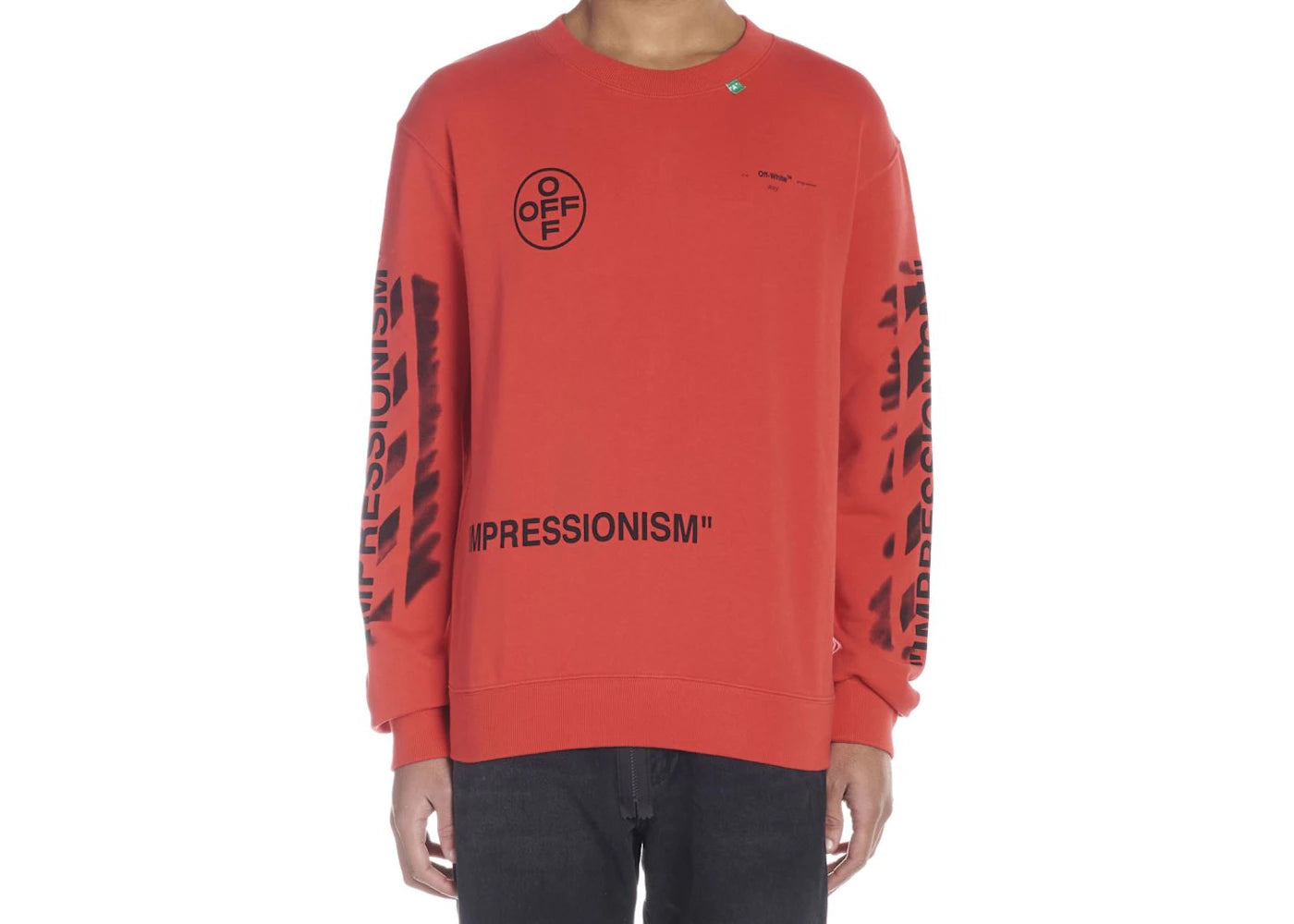 OFF-WHITE Impressionism' Diag Stencil Sweatshirt Red/Black