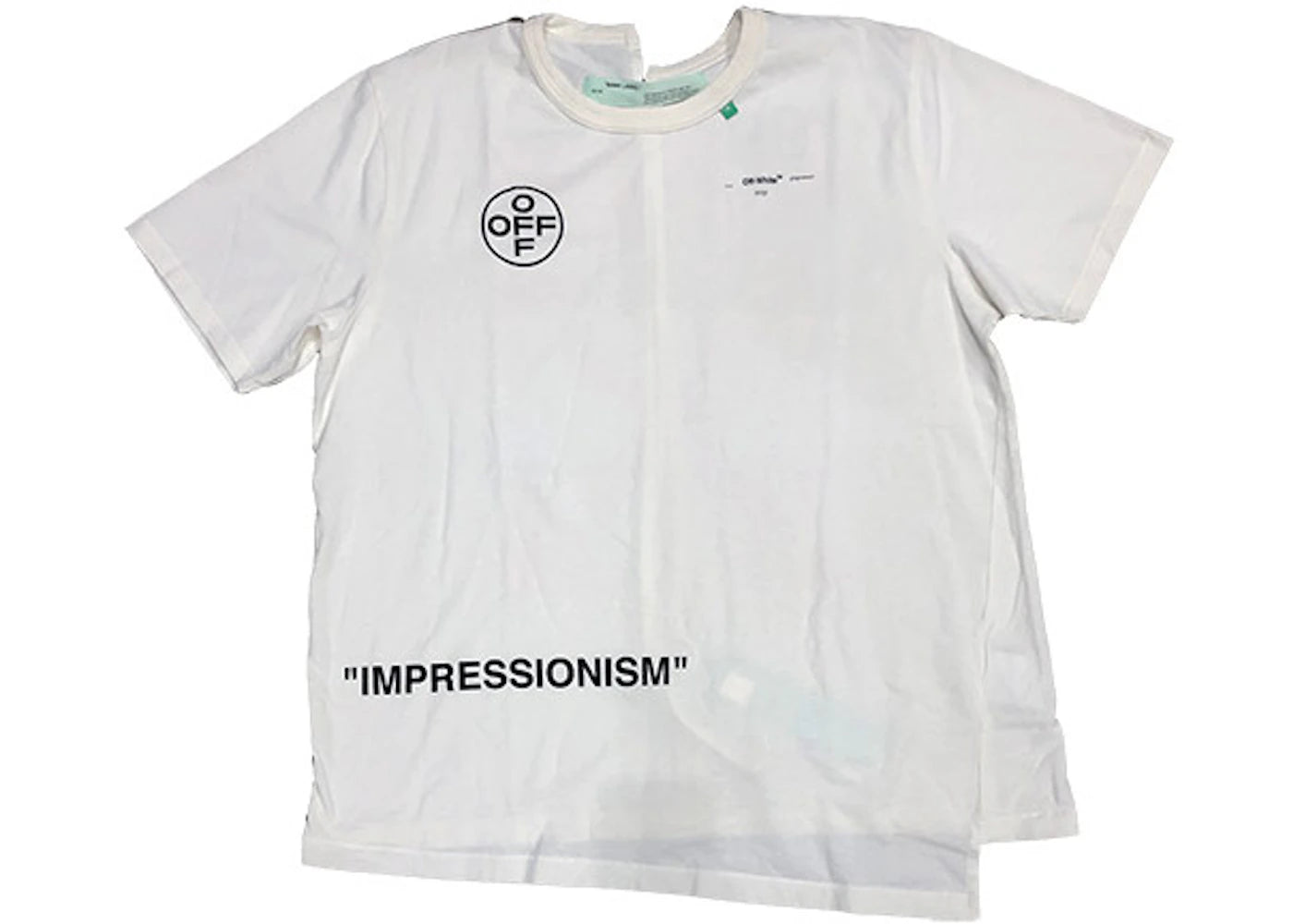 OFF-WHITE Impressionism Diagonal Stencil Spliced Tee White/Pink