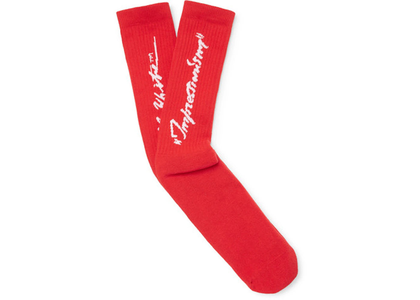 OFF-WHITE Impressionism' Logo Intarsia Stretch Socks (SS19) Red/White