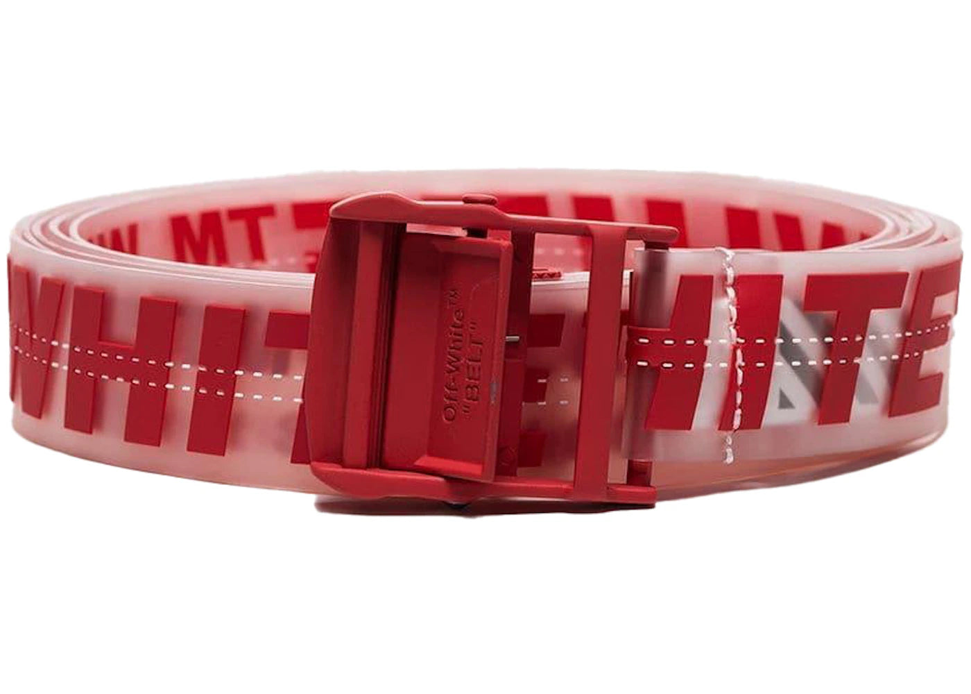 OFF-WHITE Industrial Logo Rubber Belt Red