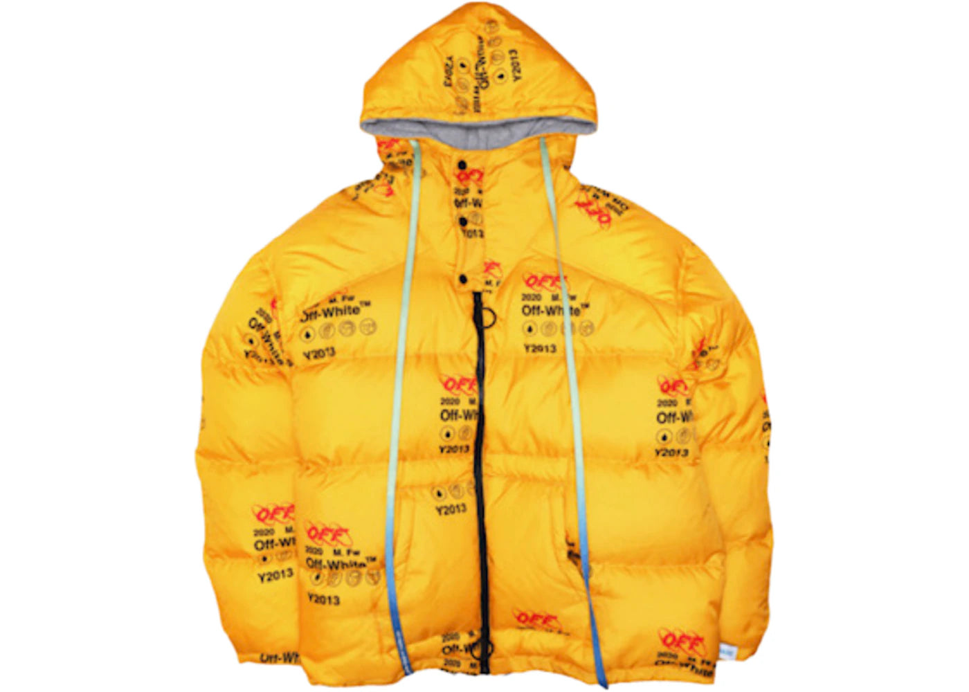 OFF-WHITE Industrial Zipped Puffer Jacket Yellow