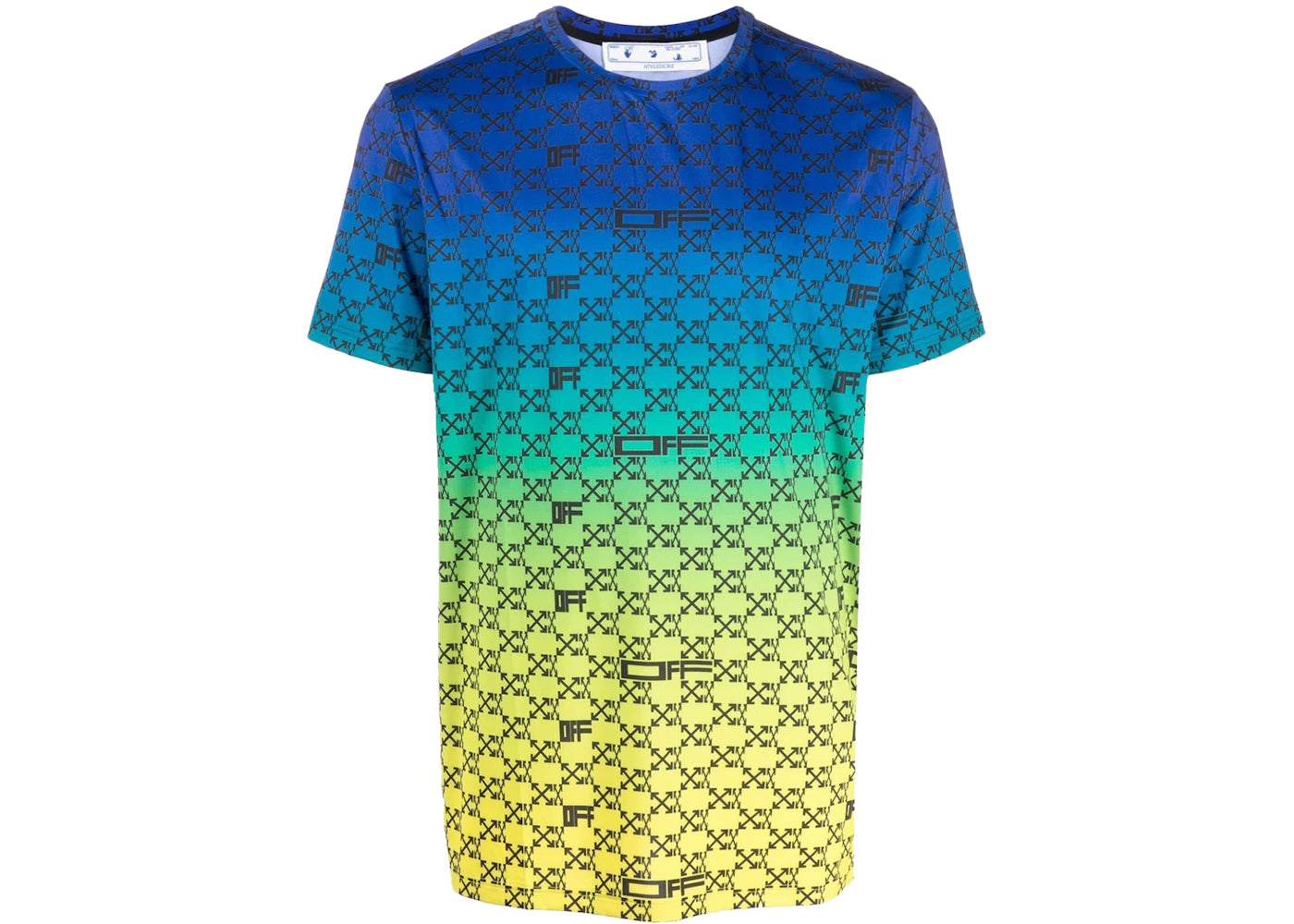 OFF-WHITE Iridescent All Over Arrows Monogram T-Shirt Blue/Yellow/Black