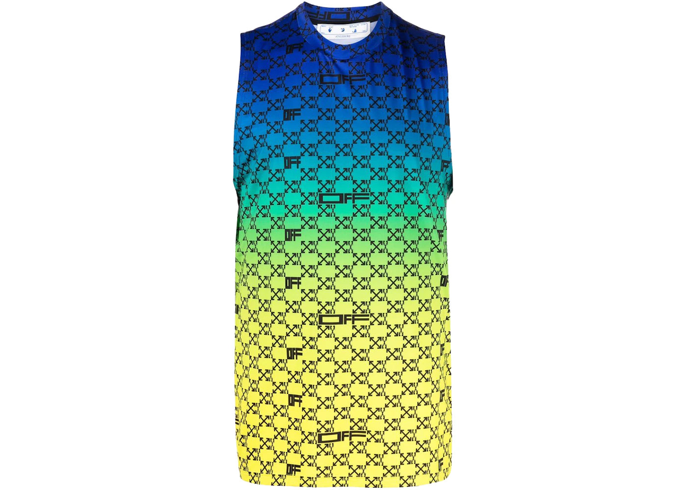 OFF-WHITE Iridescent All Over Arrows Monogram Tank Top Blue/Yellow/Black