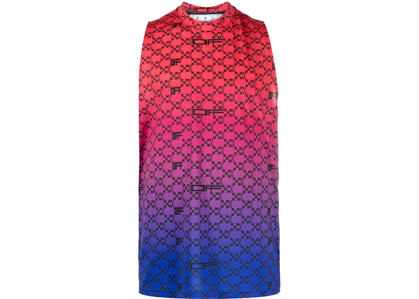 OFF-WHITE Iridescent Gradient All Over Arrows Monogram Tank Top Red/Blue/Black