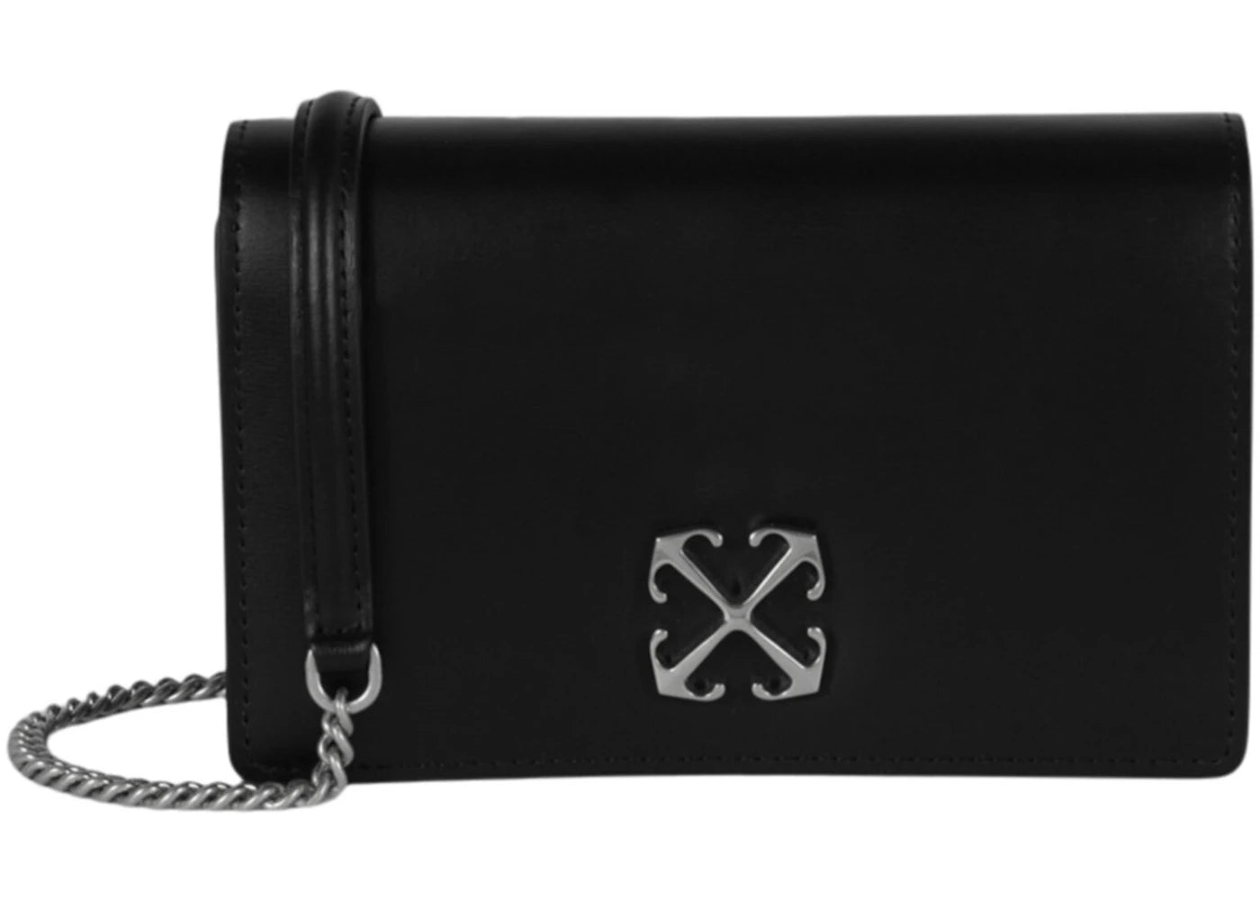 OFF-WHITE Jitney 0.5 Leather Shoulder Bag Black