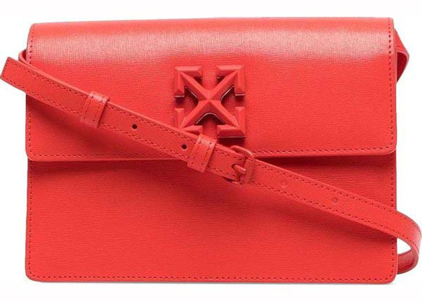 OFF-WHITE Jitney 2.0 Saffiano Shoulder Bag Red