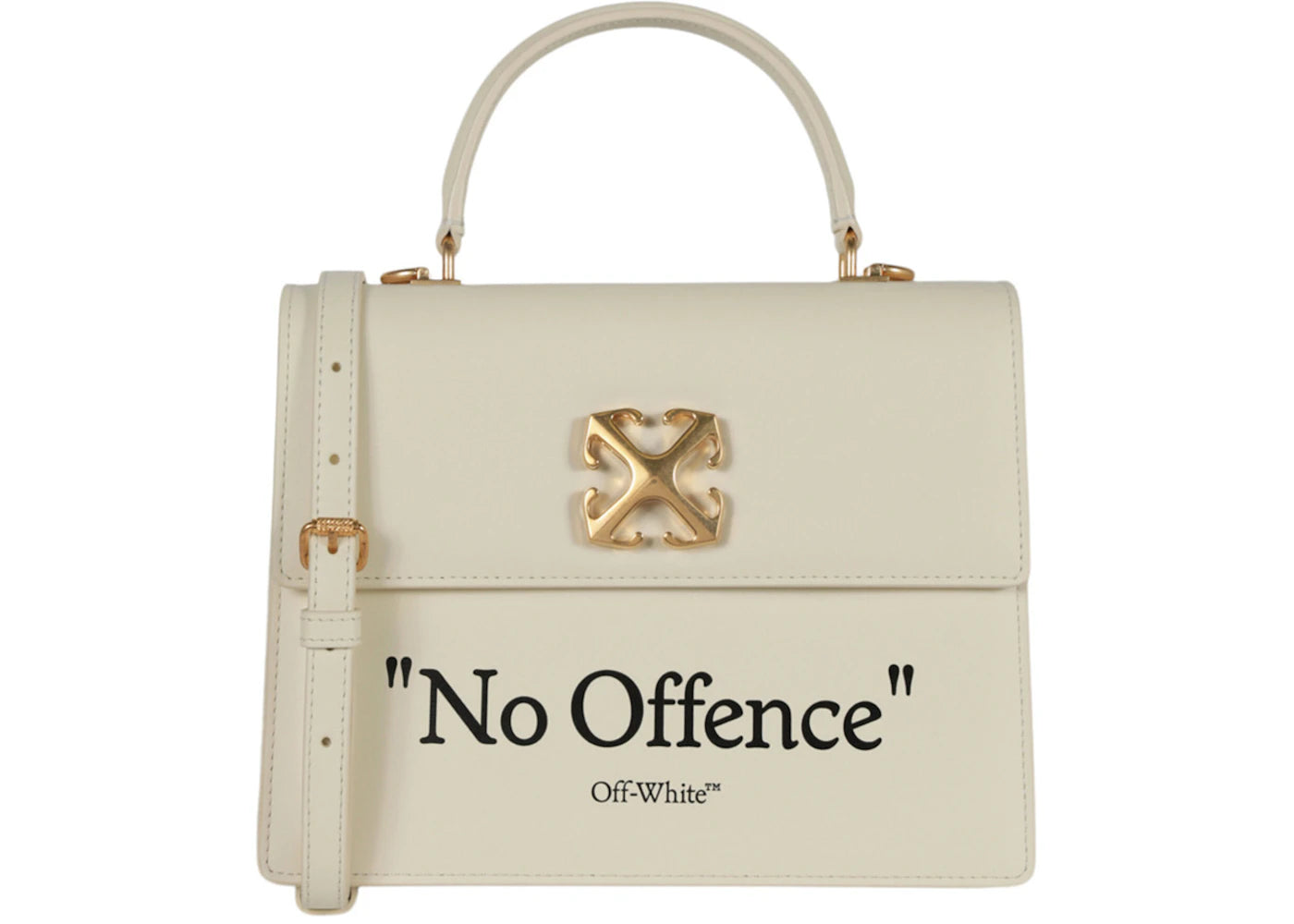 OFF-WHITE Jitney Leather Tote Beige/Black