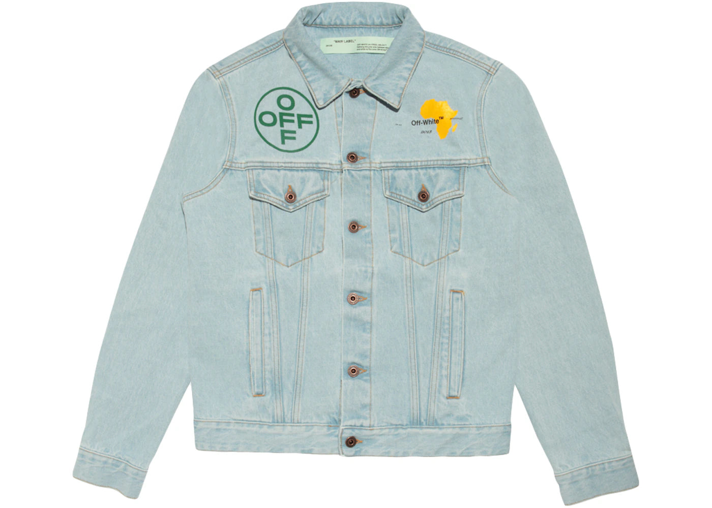 OFF-WHITE Johannesburg Africa Denim Jacket Blue/Yellow/Green