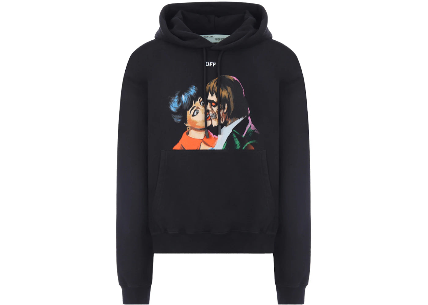 OFF-WHITE Kiss' Graphic Print Hoodie Black/Multicolor