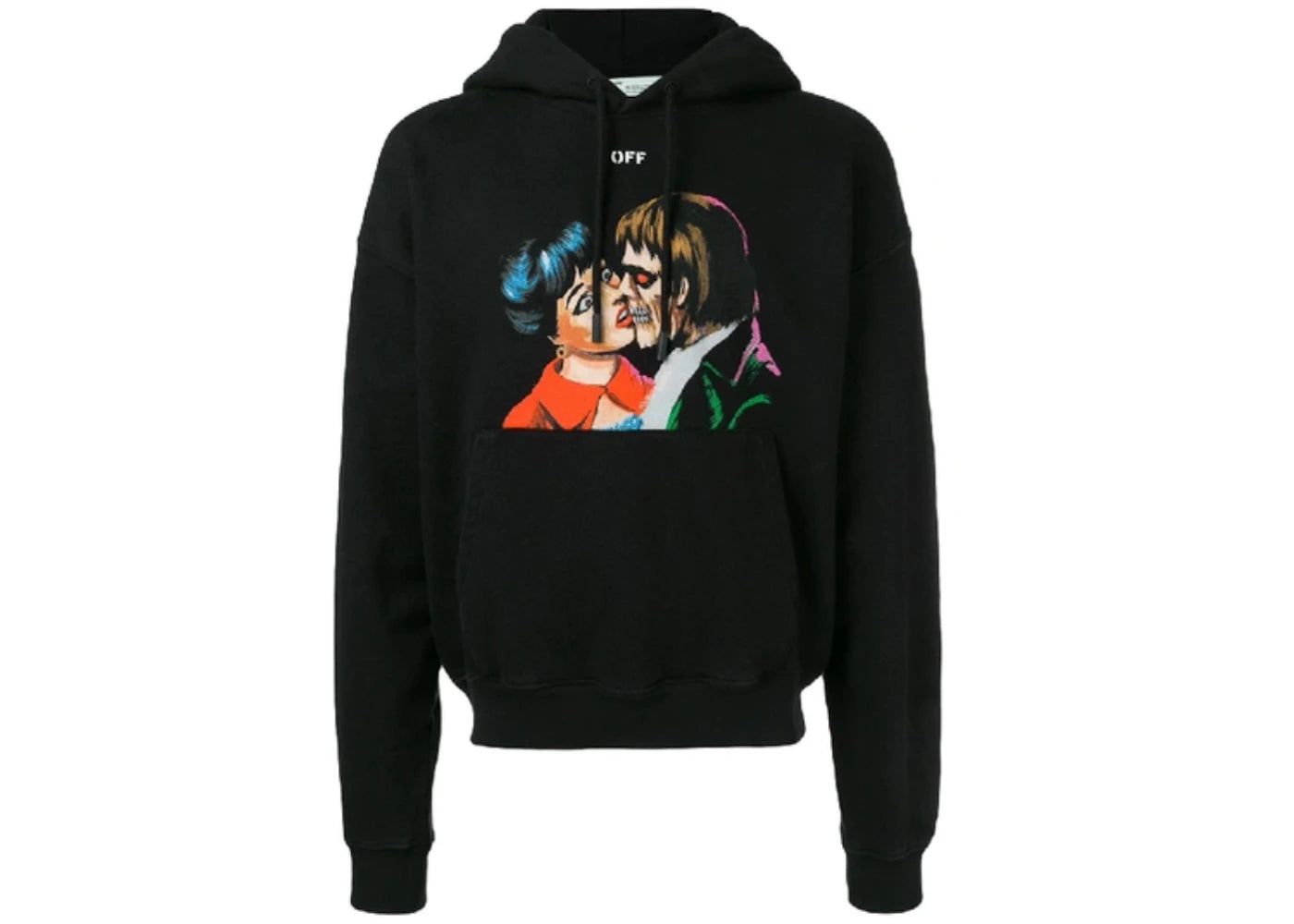 OFF-WHITE Kiss Over Printed Hoodie Black