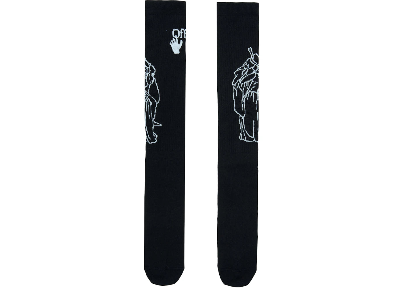 OFF-WHITE Kiss Sketch Socks Black/White