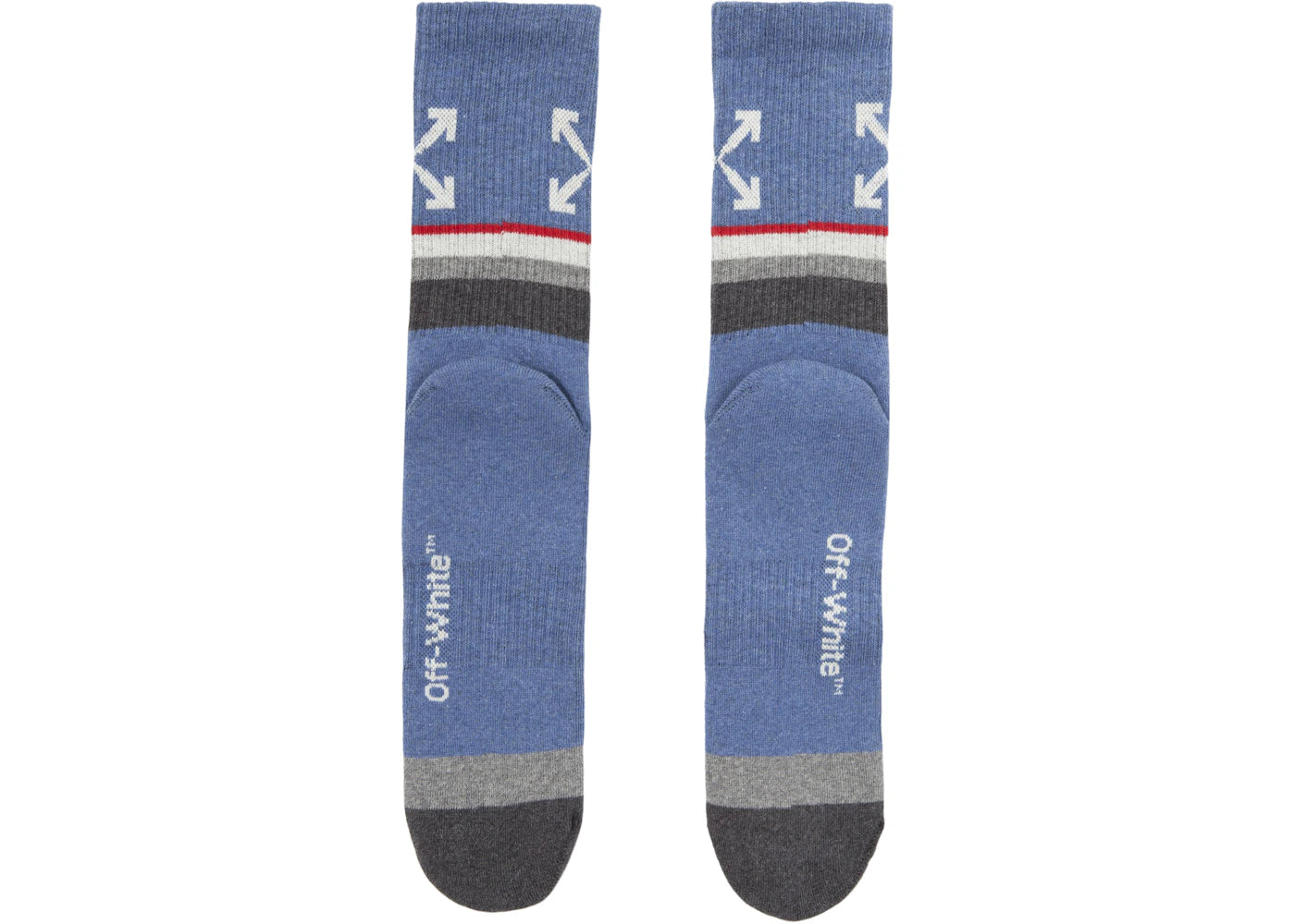 OFF-WHITE Kiss Stripes Socks Navy Blue/Off White/Red