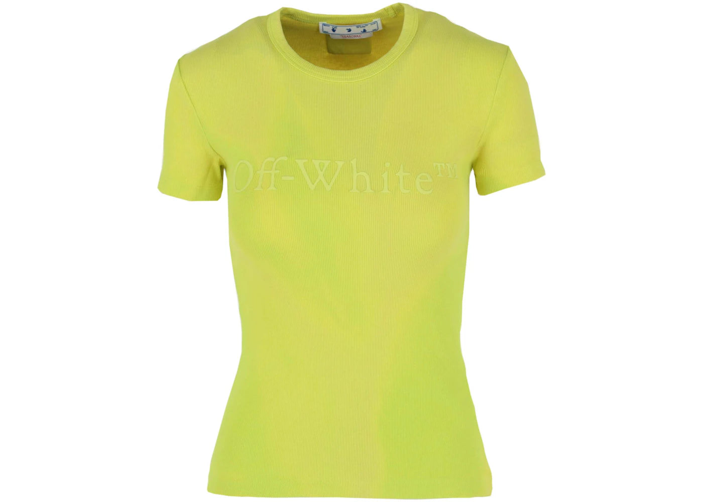 OFF-WHITE Laundry Ribbed Fitted T-Shirt Yellow