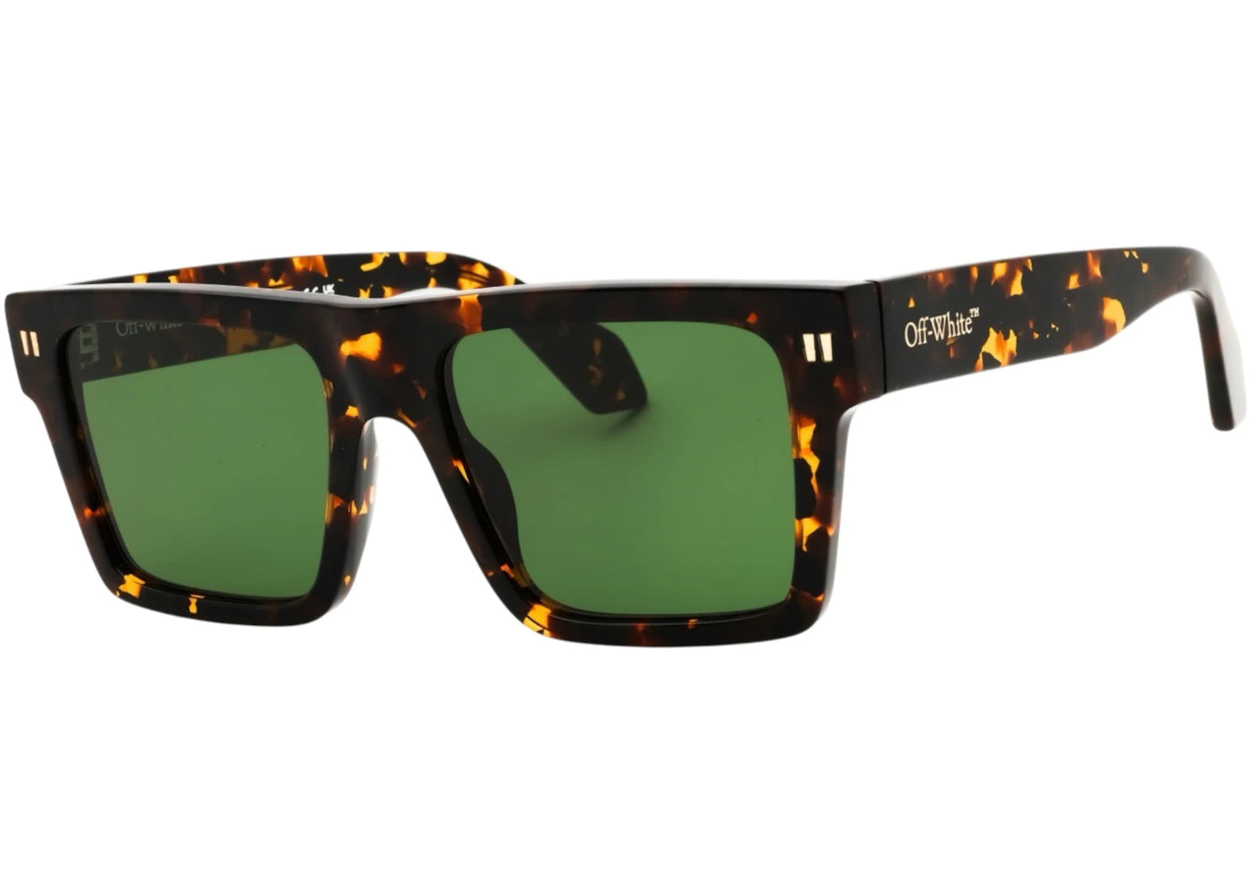 OFF-WHITE Lawton Sunglasses Havana Green (OERI109C99PLA0016E55)