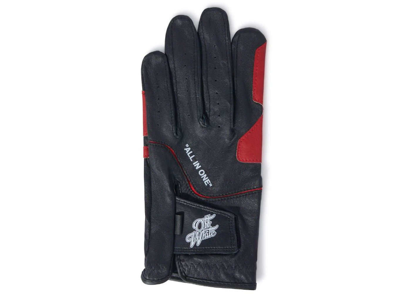 OFF-WHITE Leather Golf Gloves Black/Red