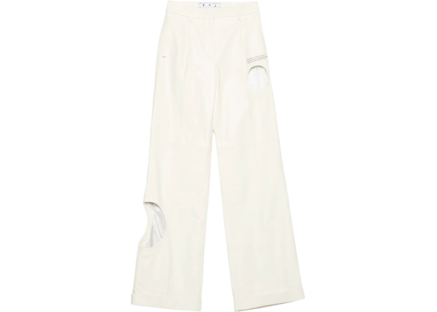 OFF-WHITE Leather Meteor Holes Formal Pants White