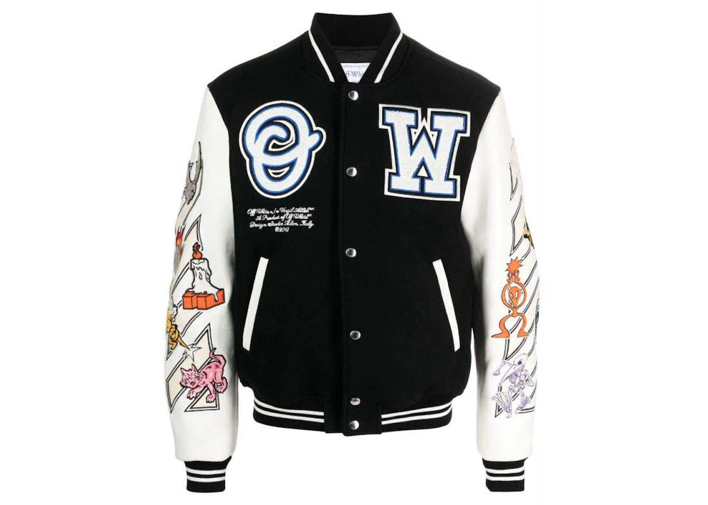 OFF-WHITE Logic Patch Varsity Jacket Black/Multicolor