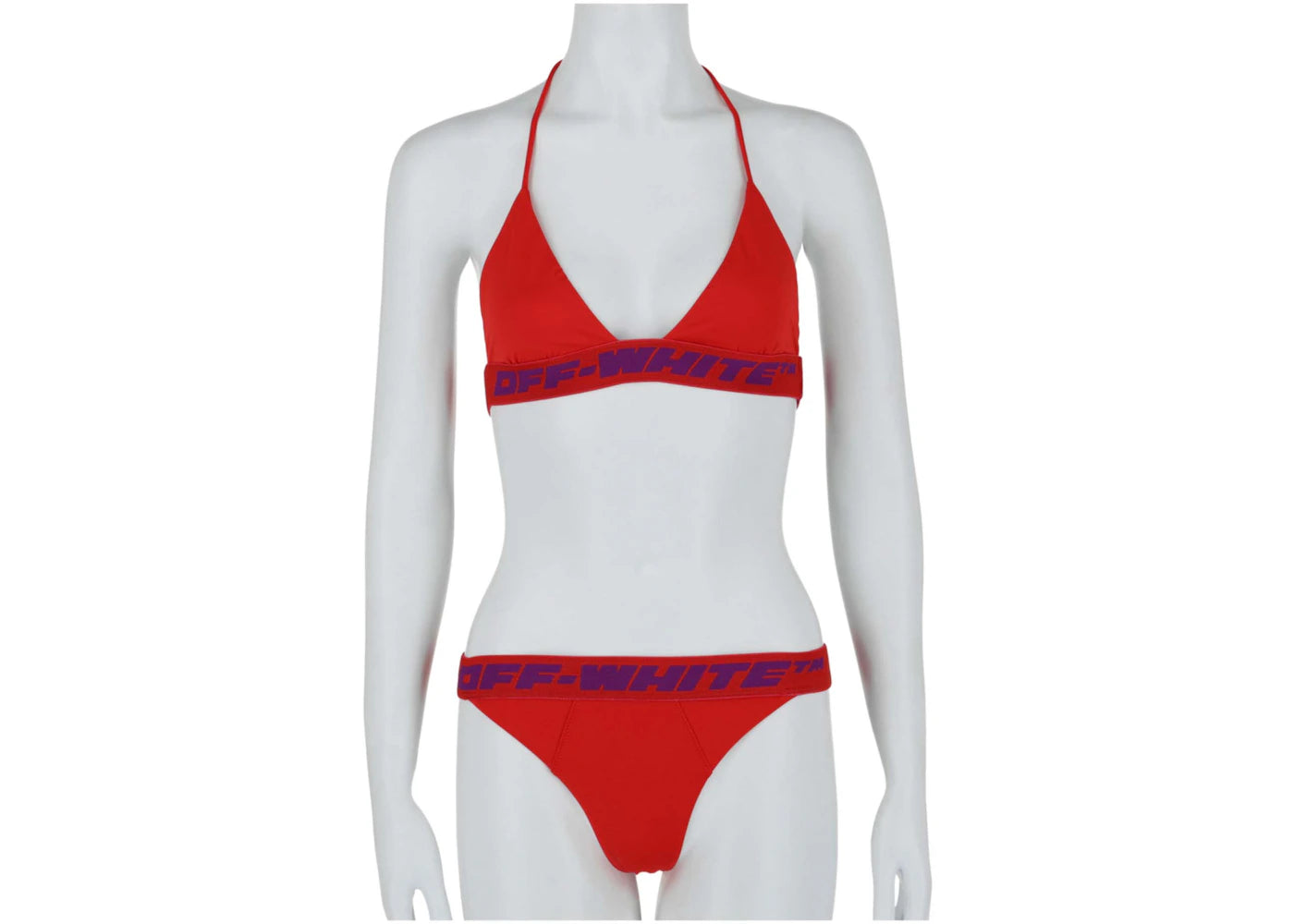 OFF-WHITE Logo Banded Bikini Set Orange