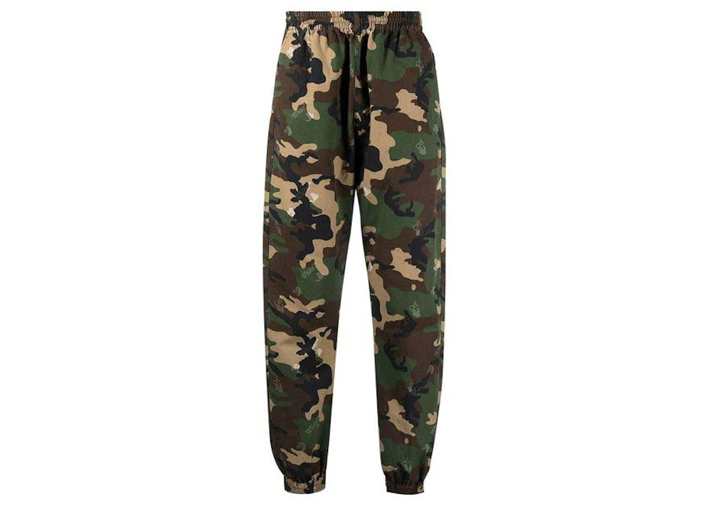 OFF-WHITE Logo Camo Casual Pants Camo Green