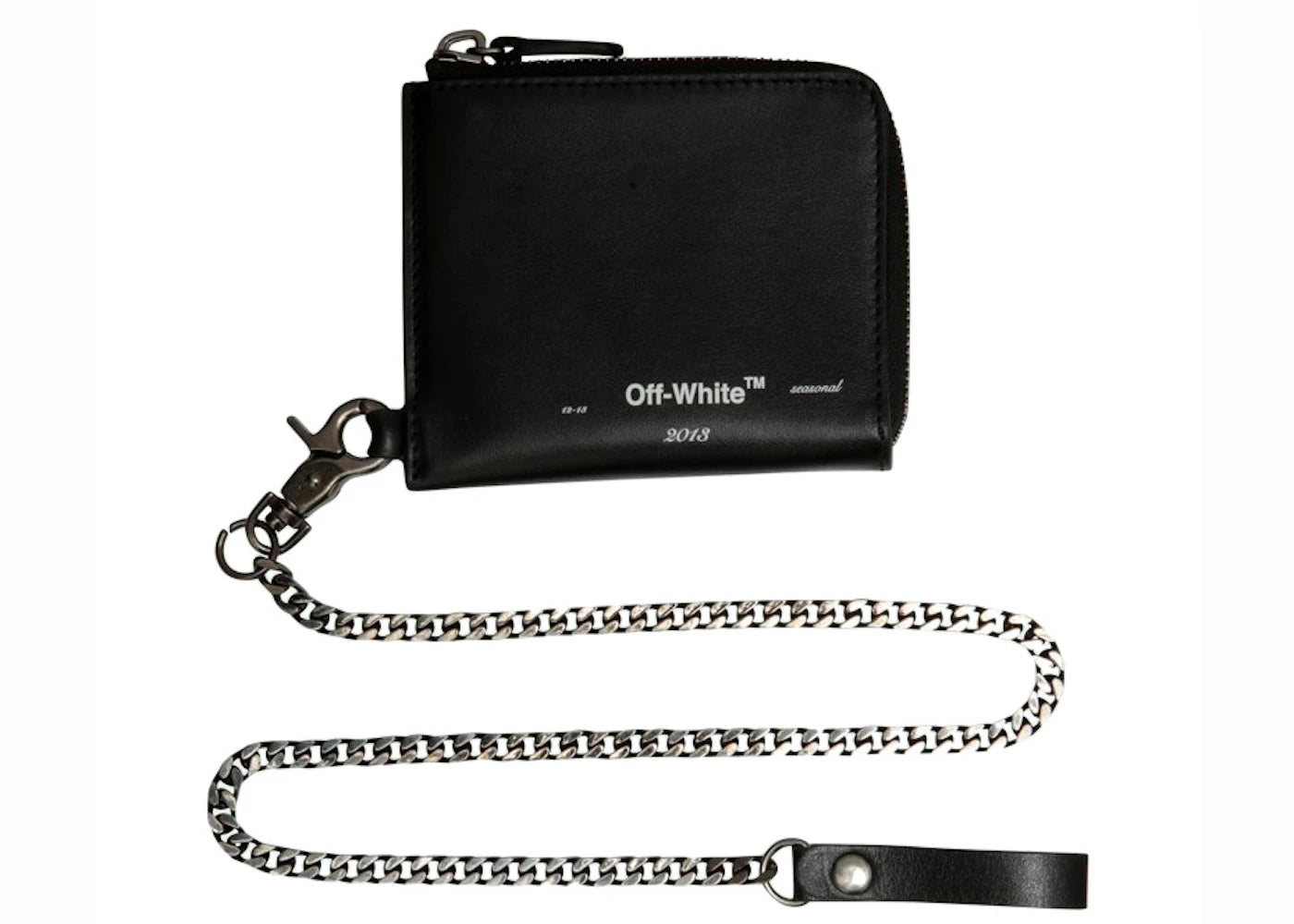 OFF-WHITE Logo Chain Wallet Black White