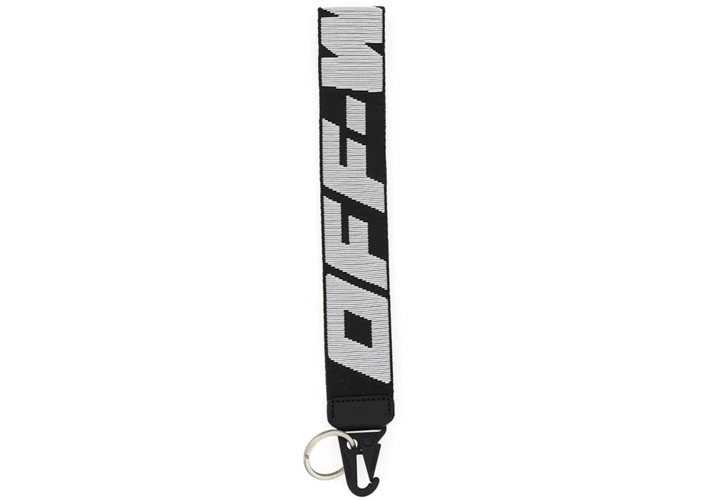 OFF-WHITE Logo Embellished Strap 2.0 Industrial Keyring Black White