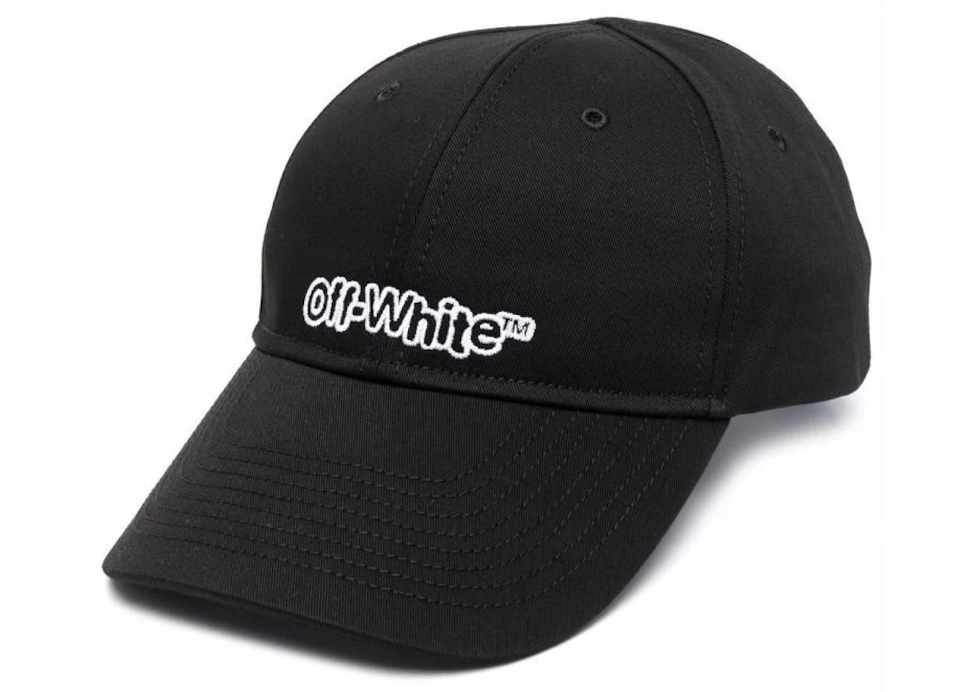 OFF-WHITE Logo Embroidered Baseball Cap Black/White