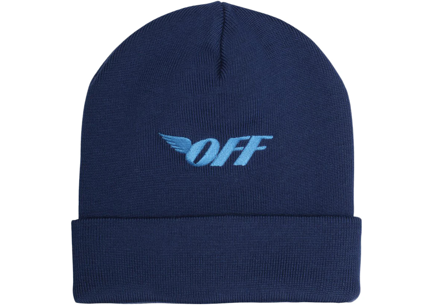 OFF-WHITE Logo Embroidered Beanie Blue/Light Blue