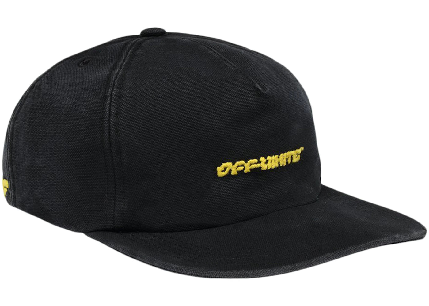 OFF-WHITE Logo Embroidered Twill Hat Black/Yellow