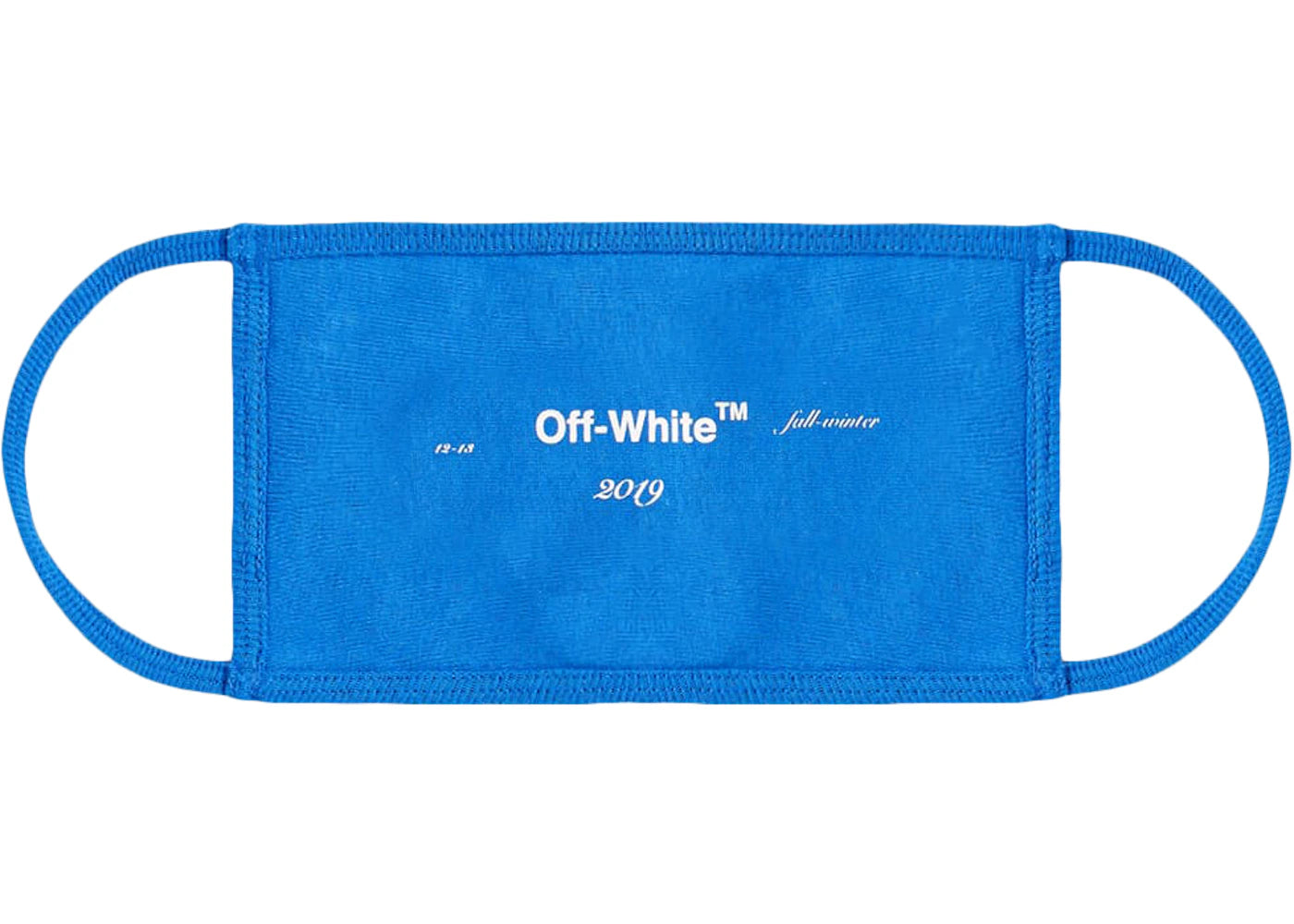 OFF-WHITE Logo Face Mask Cobalt Blue/White