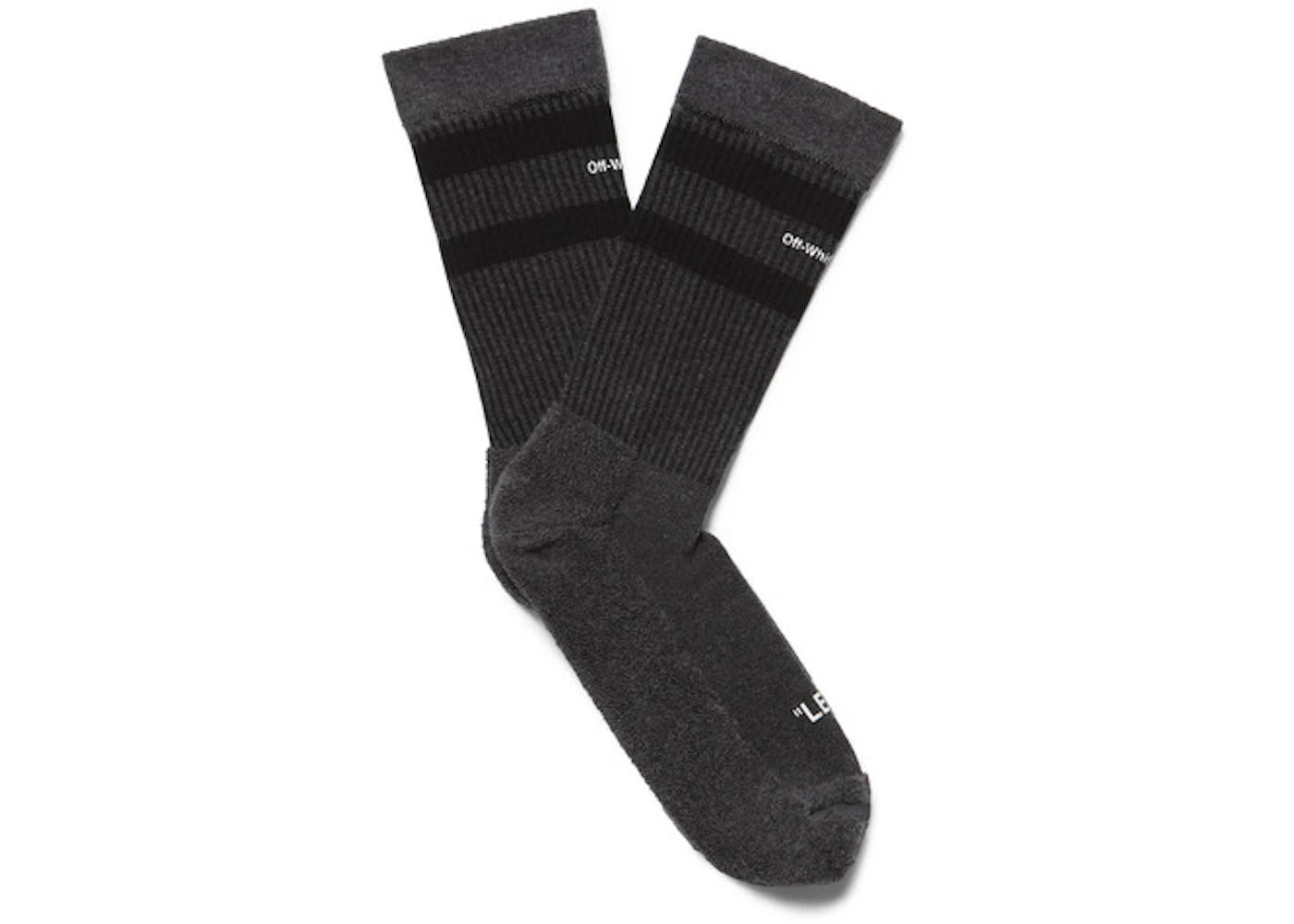 OFF-WHITE Logo Intarsia Stretch Socks (SS19) Charcoal/Green/White