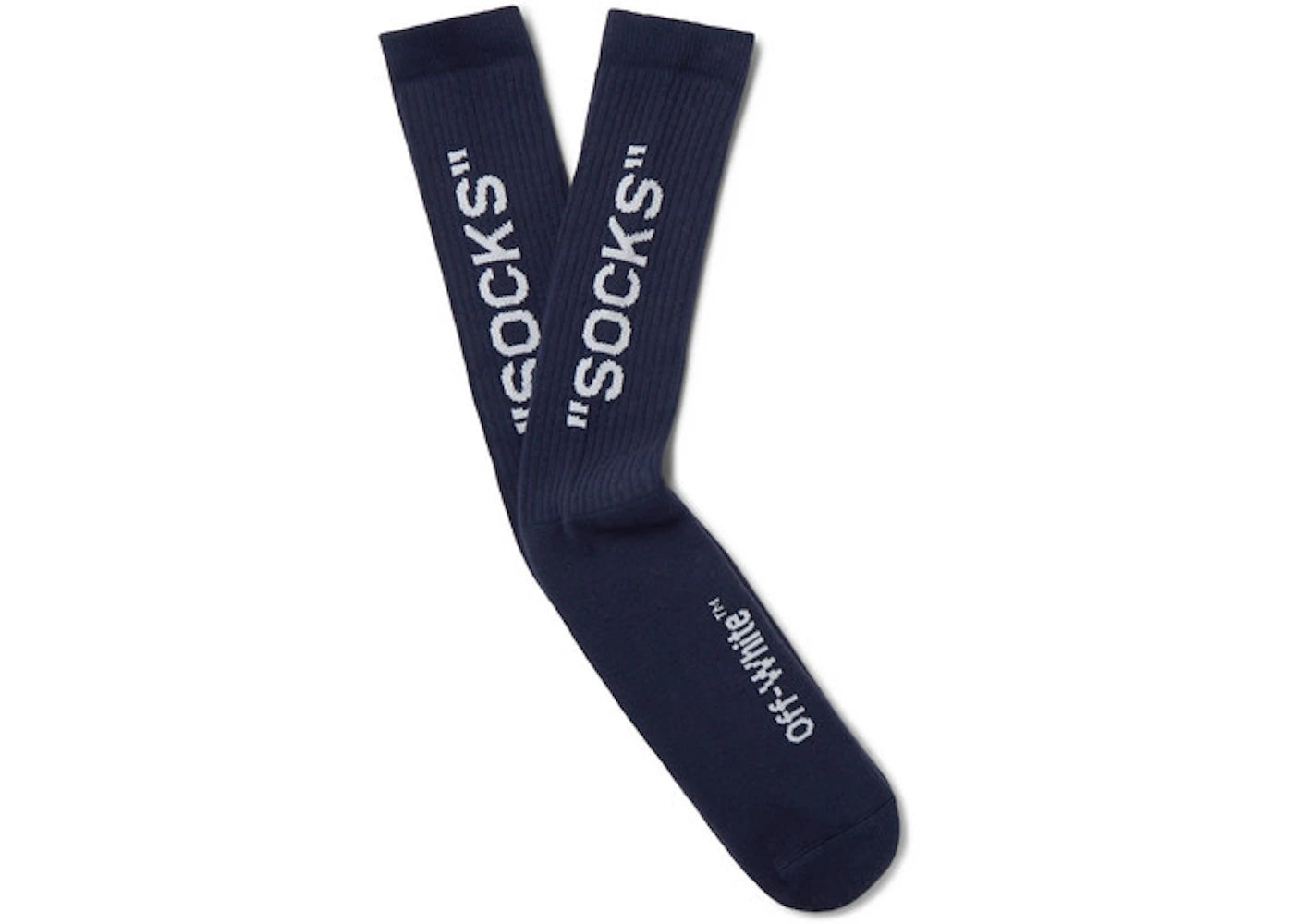 OFF-WHITE Logo Intarsia Stretch Socks (SS19) Navy/White