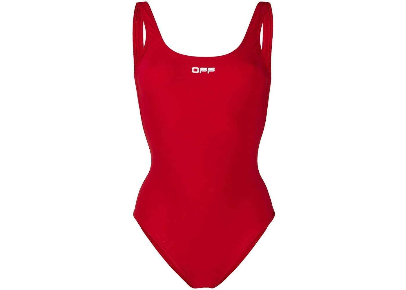 OFF-WHITE Logo One Piece Swimsuit Red/White