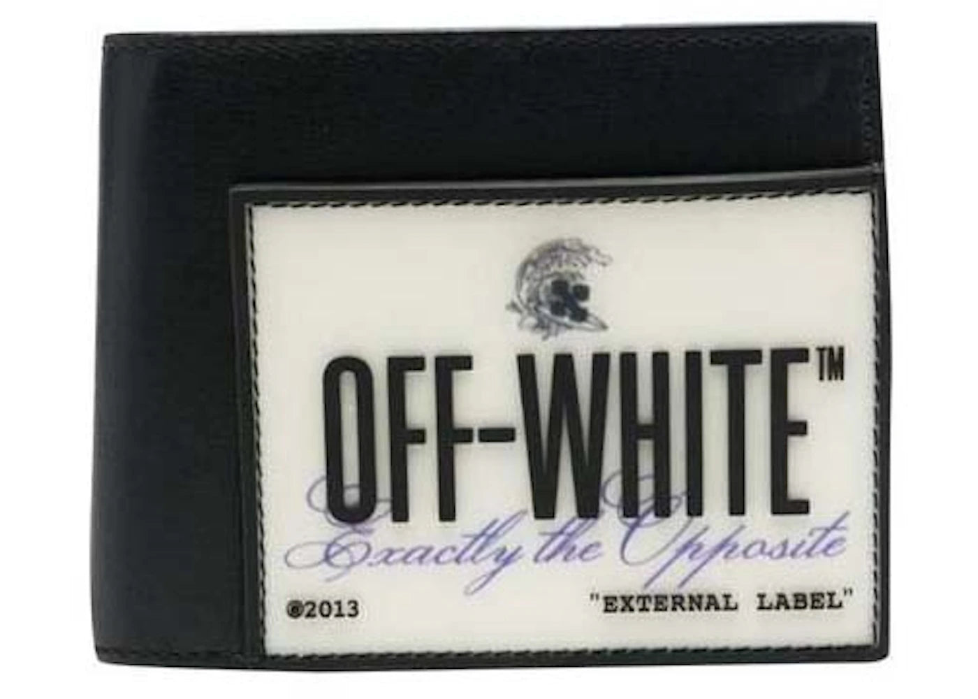 OFF-WHITE Logo Patch Bifold Wallet Black/White