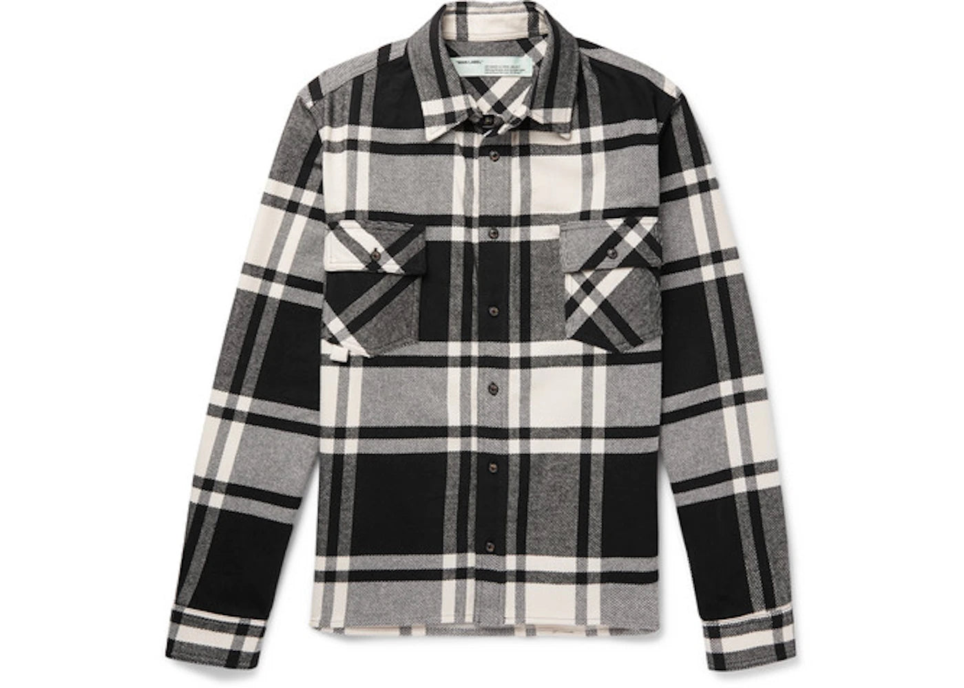 OFF-WHITE Logo Print Checked Flannel Overshirt Black/White/Pink