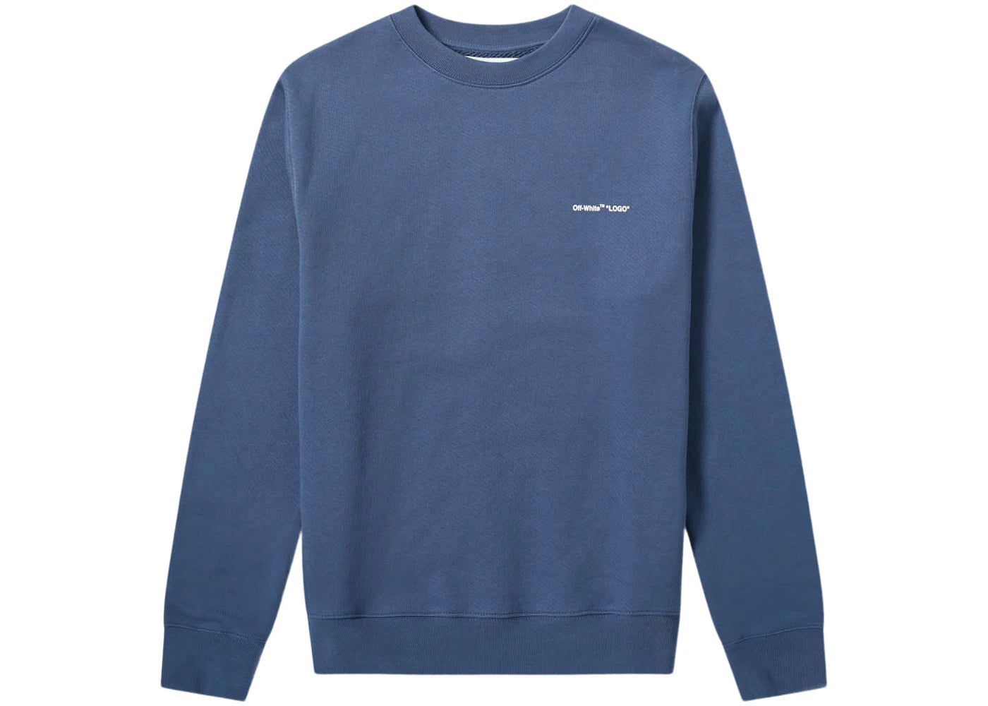 OFF-WHITE Logo Print Crewneck Sweatshirt Navy/White