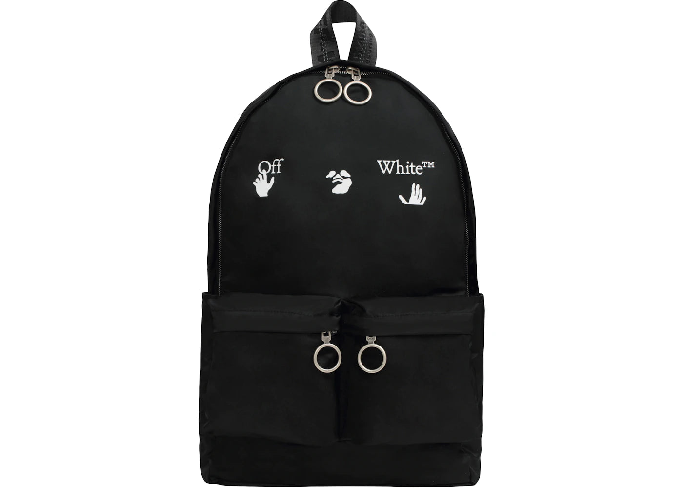 OFF-WHITE Logo Quote Backpack Black/White