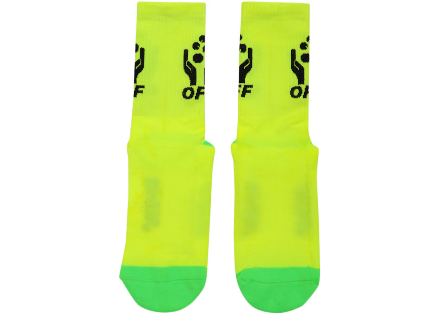 OFF-WHITE Logo Socks (SS19) Fluo Yellow/Black