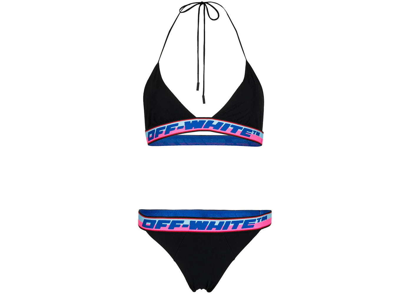 OFF-WHITE Logo-Tape Bikini Black Blue Pink